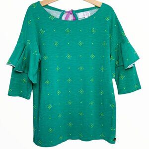 Matilda Jane Girls Winter Christmas Holiday Tis The Season Ruffle Sleeve Top 8